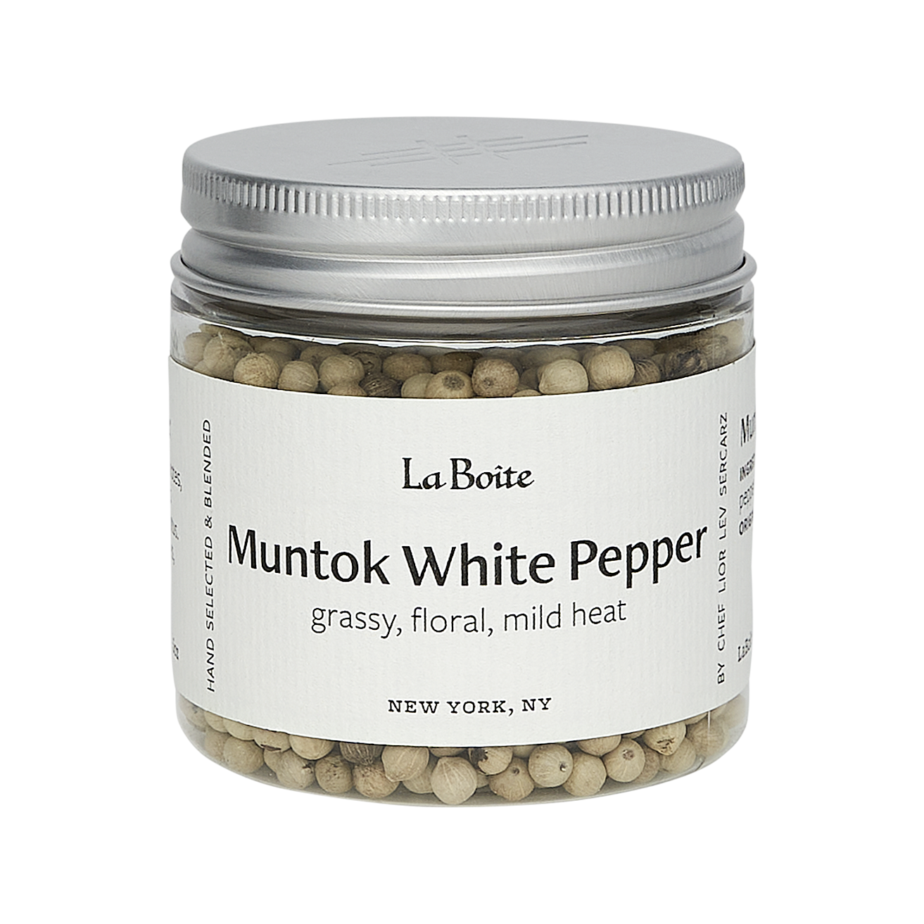 La Boîte – Muntok White Pepper – grassy, floral, mild heat spice