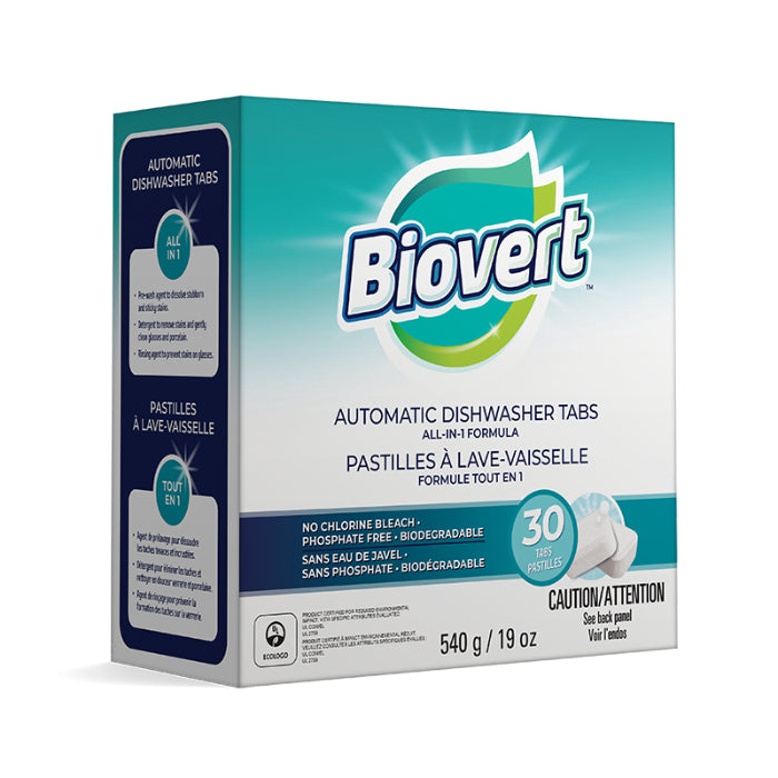 Biovert – Dishwashing All-in-One Tablet, 19 oz (Pack of 6)