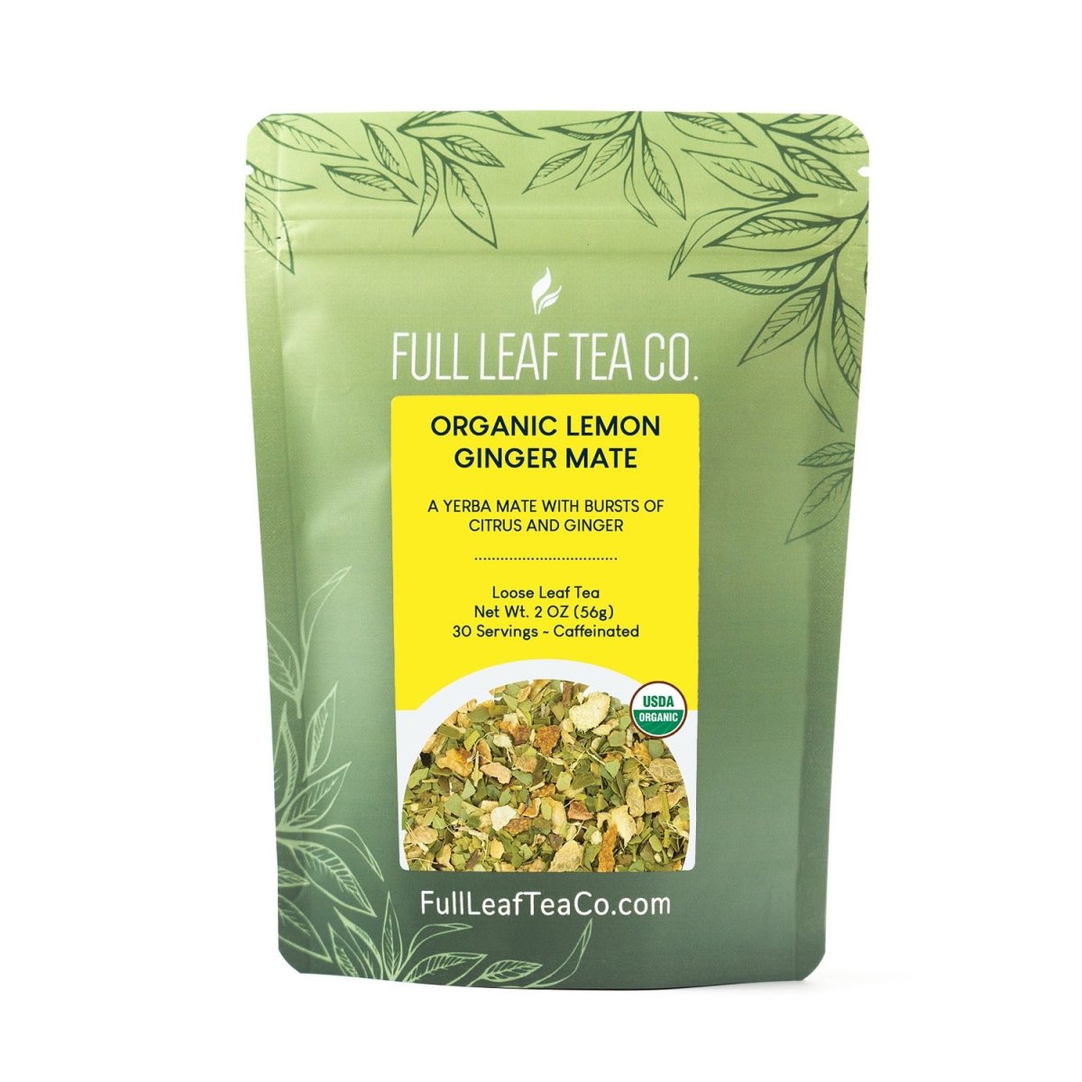 Organic Lemon Ginger Mate Retail Bags – Case of 6