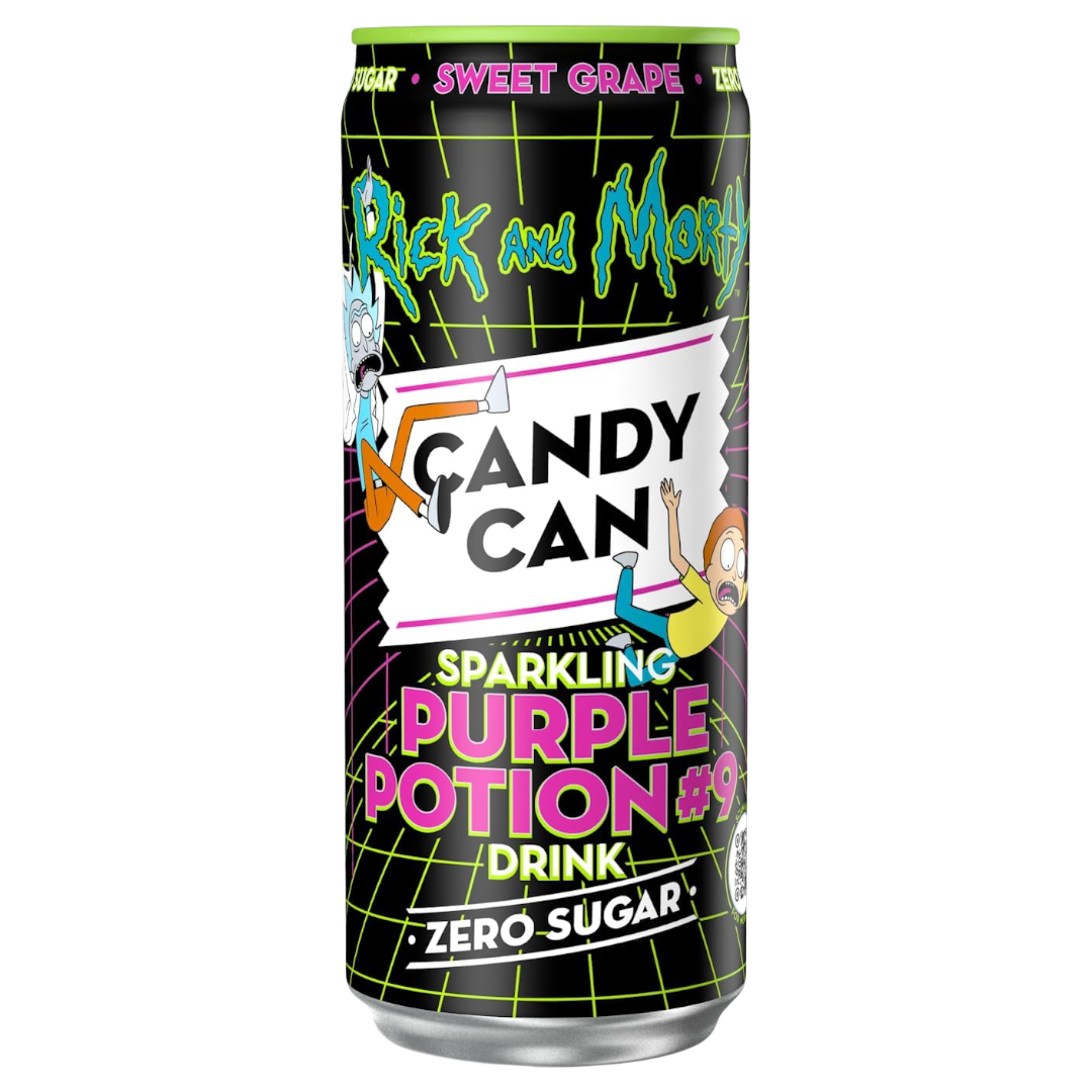 Rick and Monty Sparkling Purple Potion Candy Can – Zero Sugar