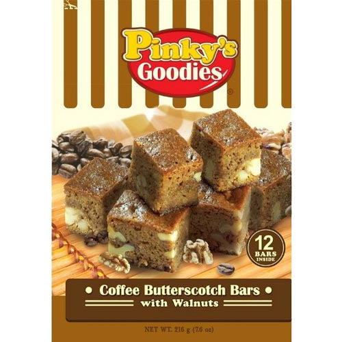 Pinky’s Goodies – Coffee Butterscotch Bars with Walnuts – 12 Pieces – 7.60 OZ