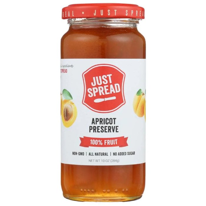 Just Spread – Preserve 100pct Fruit Apricot 10 Oz – Pack Of 6