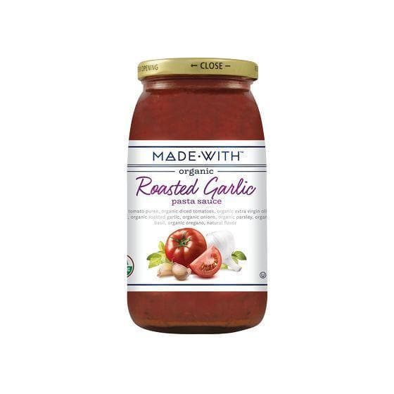 Made With – Organic Roasted Garlic Pasta Sauce, 24oz | Pack of 12