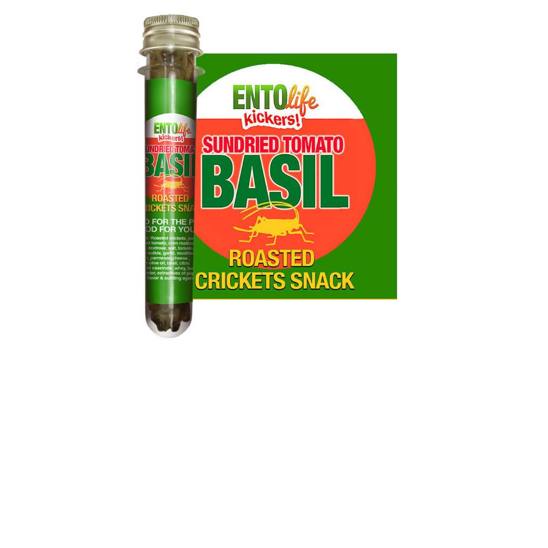 Sun Dried Tomato Basil Roasted Cricket Snack Tubes – 6 x 10g
