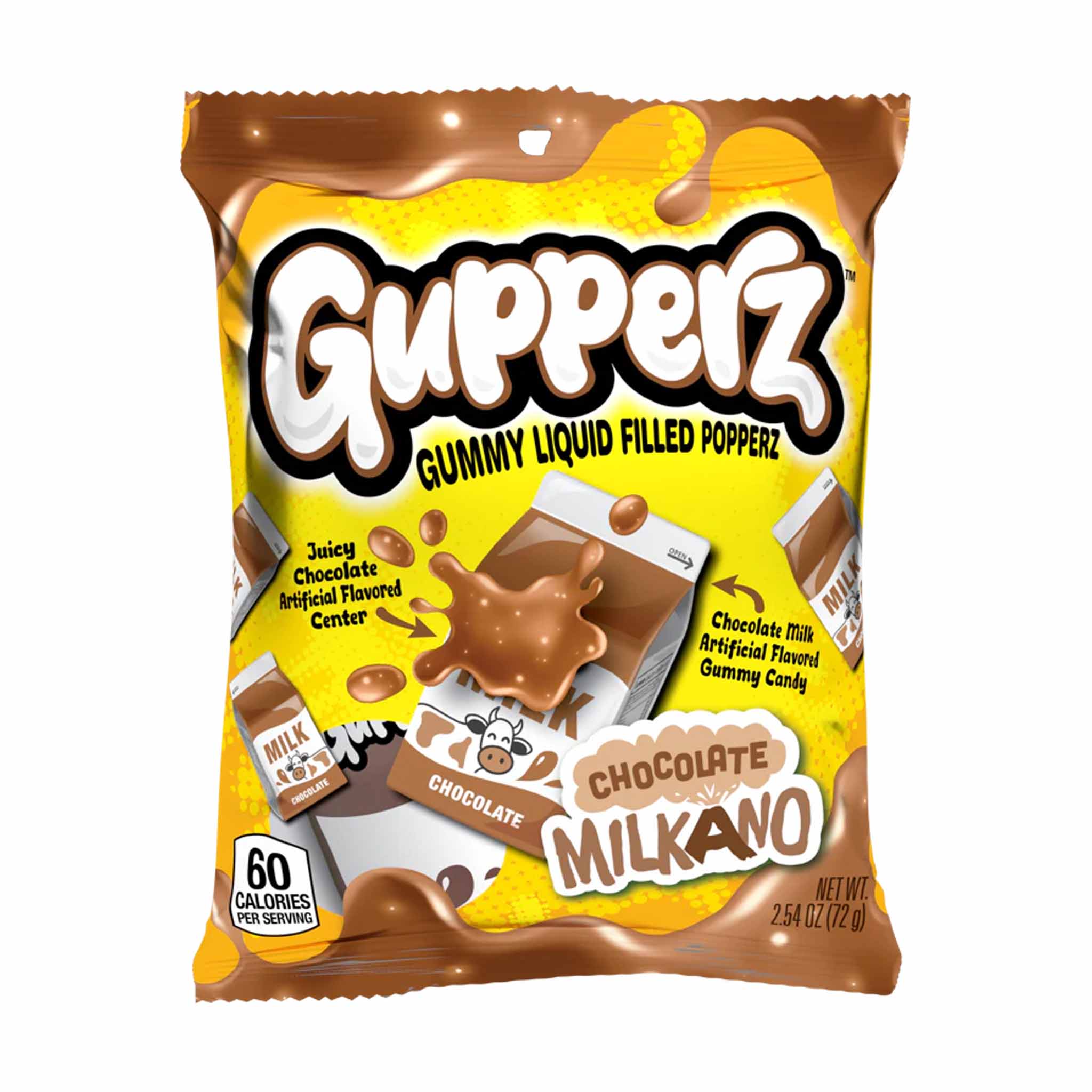 Gupperz Chocolate Milkano – Gummy Liquid Filled Popperz – 2.54 oz