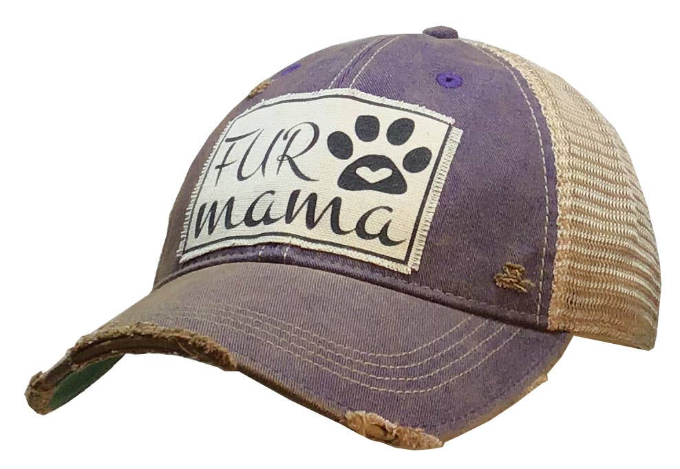 Vintage Life – Fur Mama Distressed Trucker Hat Baseball Cap