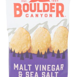 Boulder Canyon – Kettle Chips Malt Vinegar & Sea Salt, 5 Oz | Pack of