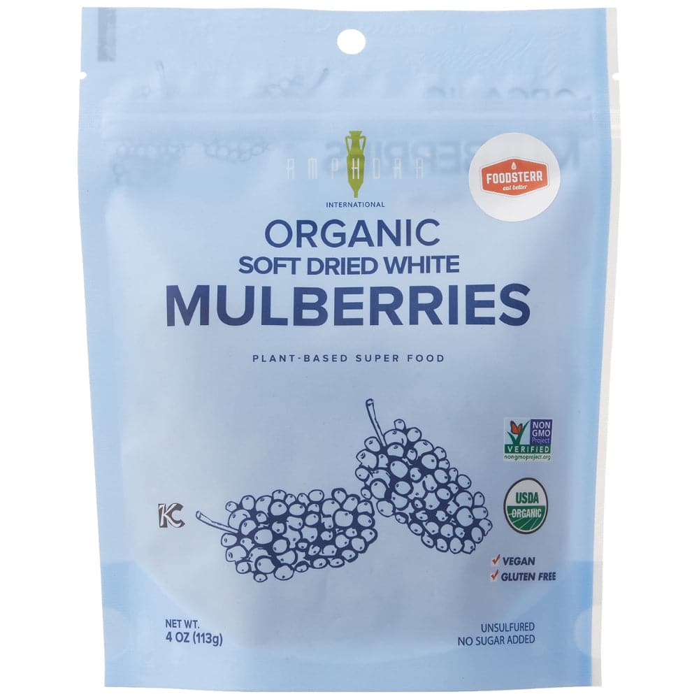 Amphora – Organic Soft Dried White Mulberries, 4oz