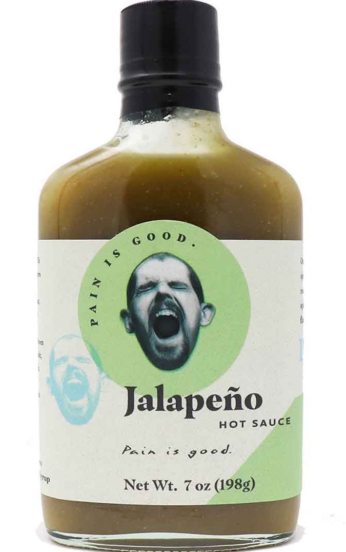 Most Wanted Pain is Good Jalapeno Hot Sauce, 7oz.
