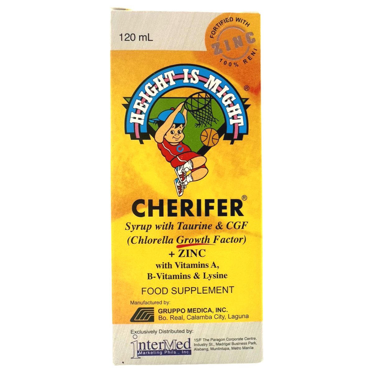 Cherifer – Syrup with Taurine and CGF – Chlorella Growth Factor – ZINC – 120 ML