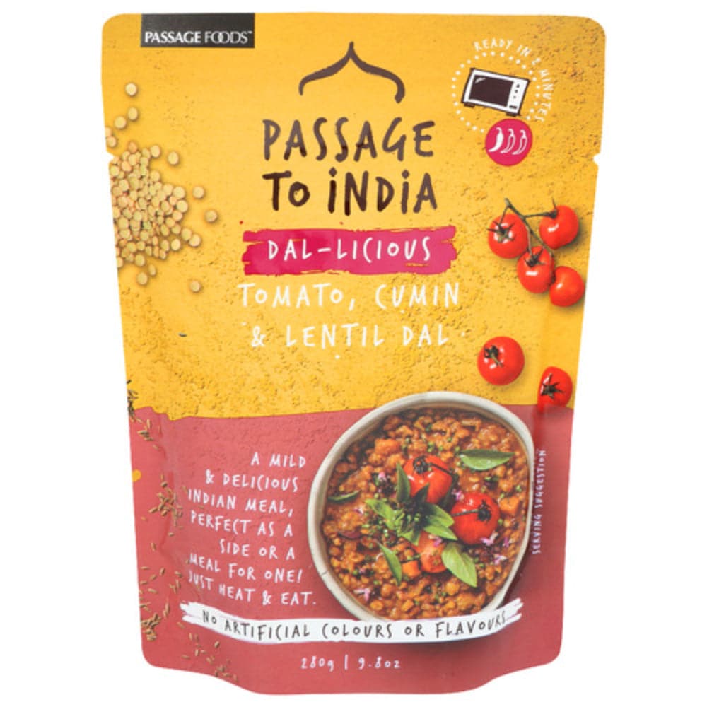 PASSAGE FOODS – Dal-licious Tomato Cumin & Lentil Dal – 280g