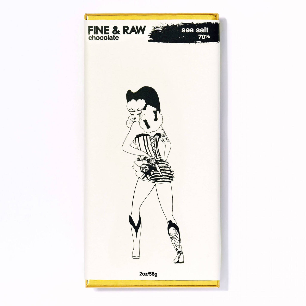 Fine and Raw Dark Chocolate with Sea Salt (70% Cocoa / Cacao), Organic – 10 Bars x 2oz case