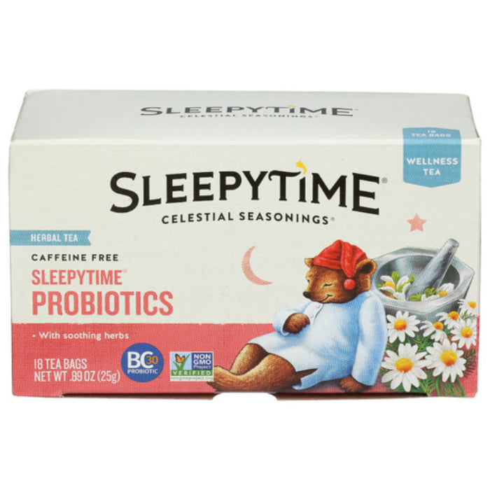Celestial Seasonings – Herbal Tea Sleepytime + Probiotics, 18 Bags | P