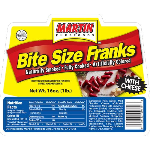 Martin Purefoods – Bite Size Franks with Cheese – 16 OZ