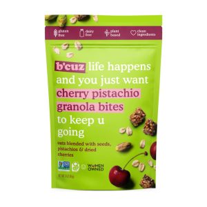 Bcuz Snacks – Granola Bites Cheery Pistachio, 5 oz – Pack of 6