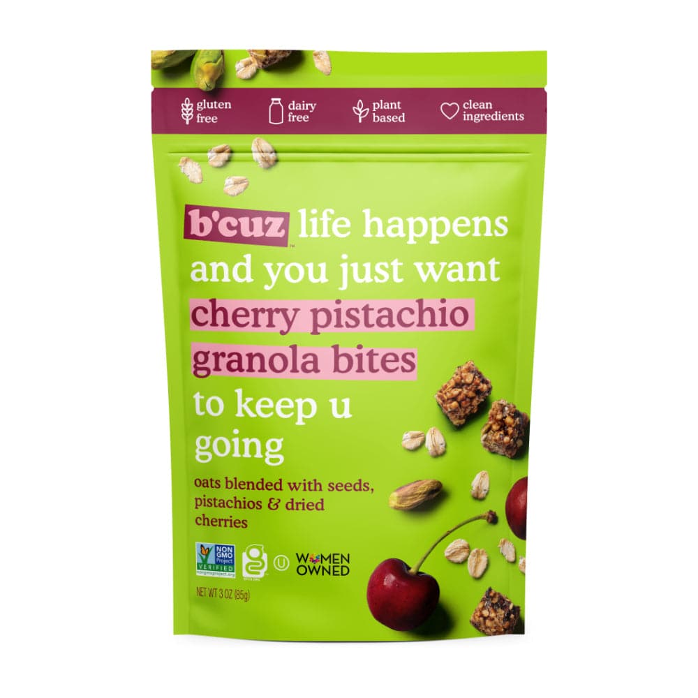 Bcuz Snacks – Granola Bites Cheery Pistachio, 5 oz – Pack of 6