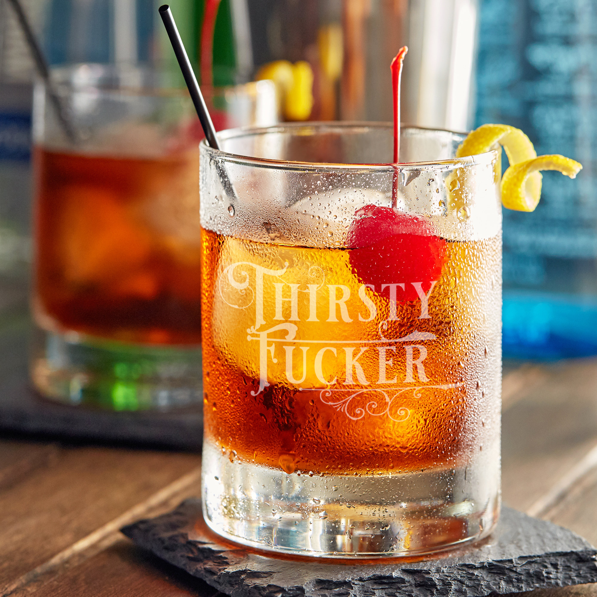 Calm Down Caren – Thirsty Fucker – 10oz Straight-Up Rocks Glass