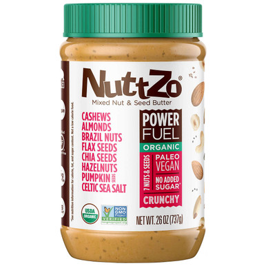 NuttZo Organic Power Fuel Mixed Nut & Seed Butter, Crunchy, 26 oz