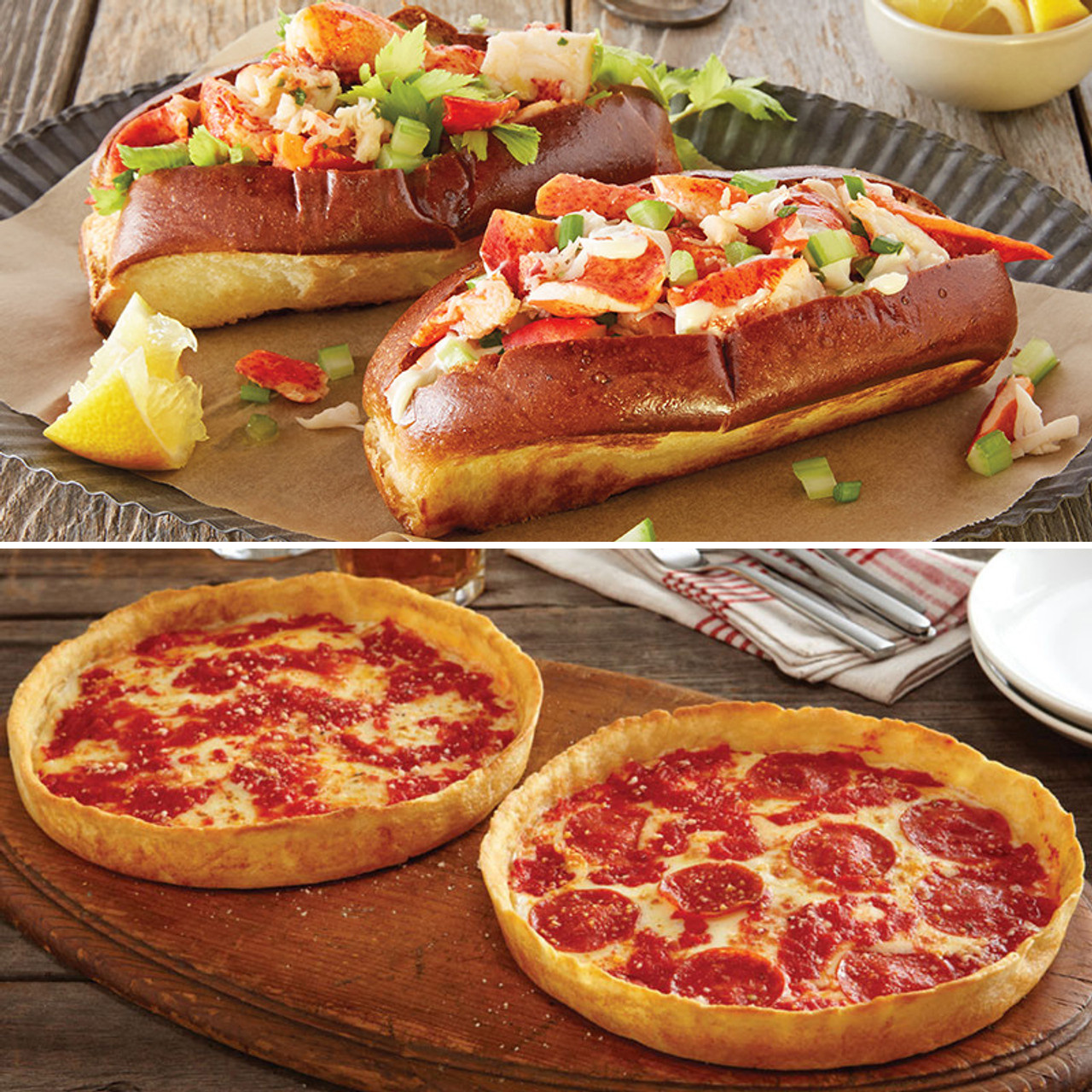 Shaw’s Crab House Lobster Roll Kit & 2 Lou’s Pizzas