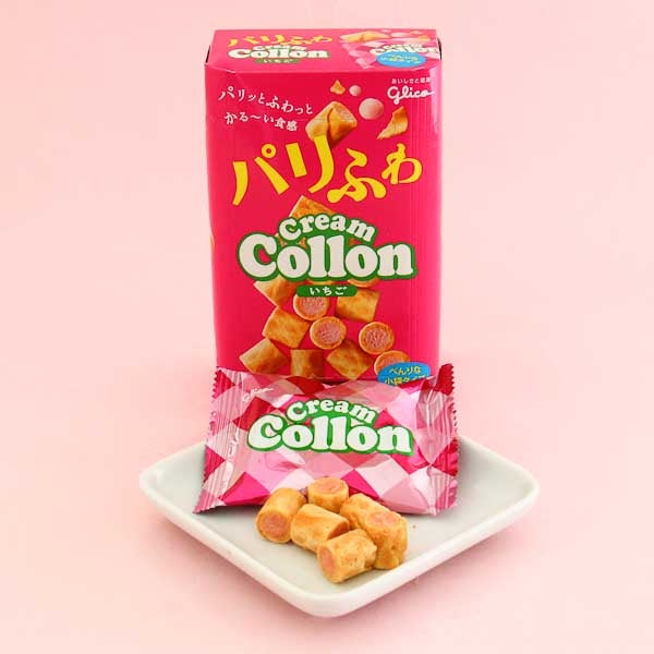 Glico Cream Collon Biscuit Roll Party Box – Strawberry