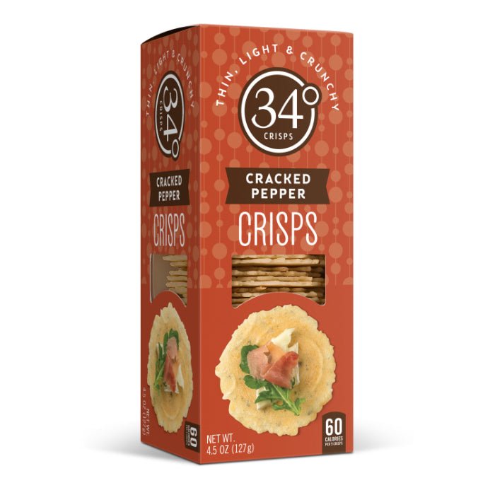 34 Degrees – Crispbread Cracked Pepper, 4.5 Oz | Pack of 12
