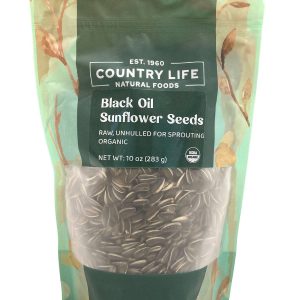 Sunflower Seeds, Black Oil, Unhulled For Sprouting, Organic