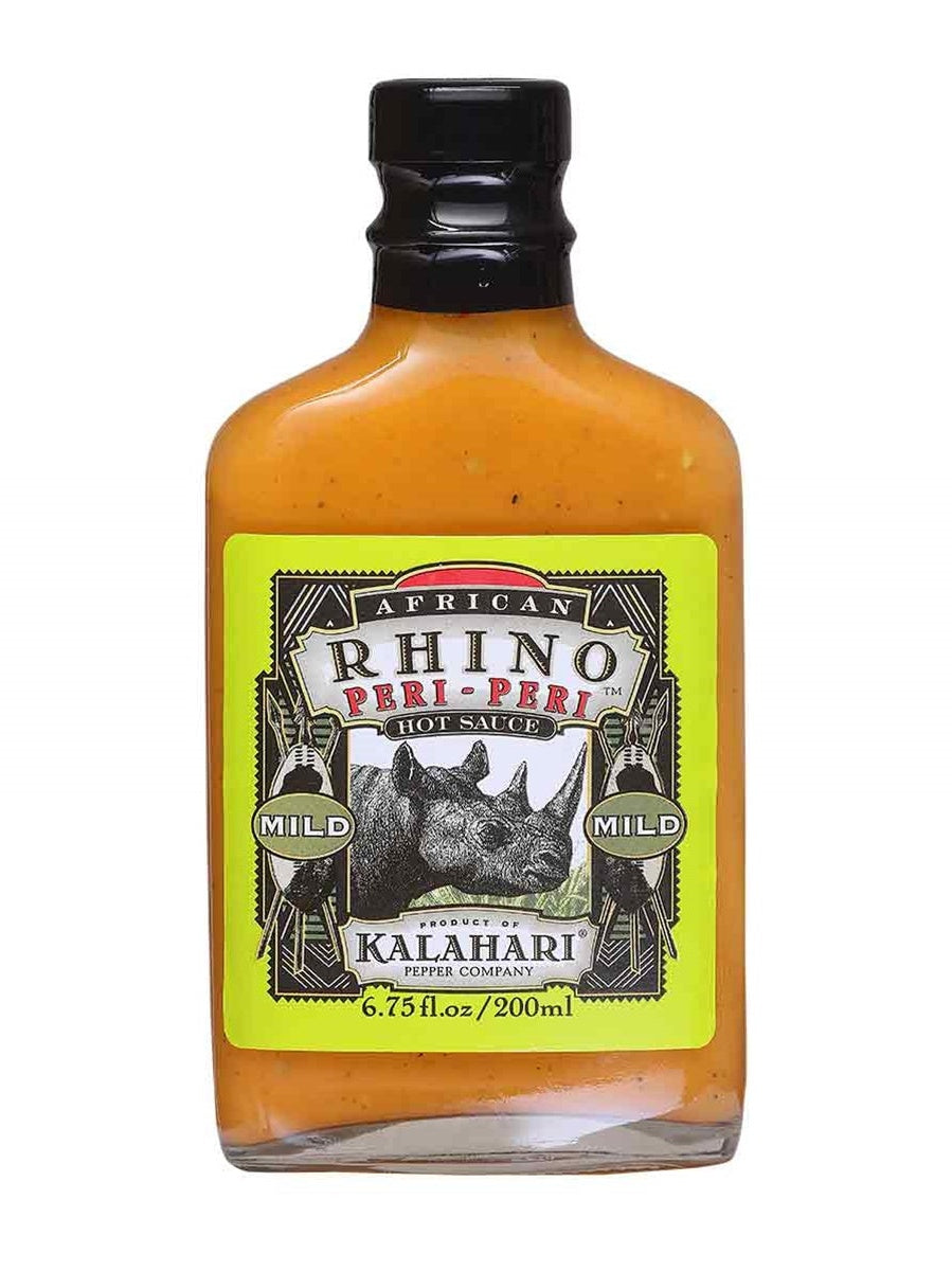 Hot Sauce African Rhino Peri Peri Mild 6.75 oz Flask Heat 4