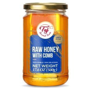 TAJ Raw Honey With Comb, 500g(17.6 Oz)