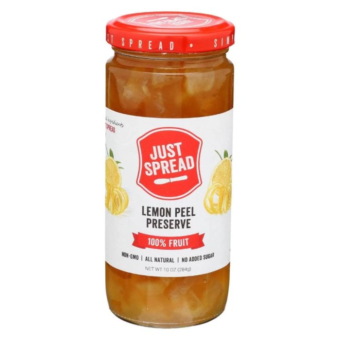 Just Spread – Preserve 100pct Lemon Peel 10 Oz – Pack Of 6