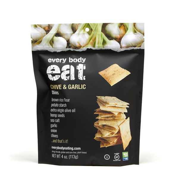 Every Body Eat Thins Chive & Garlic Crackers – Allergen-Free