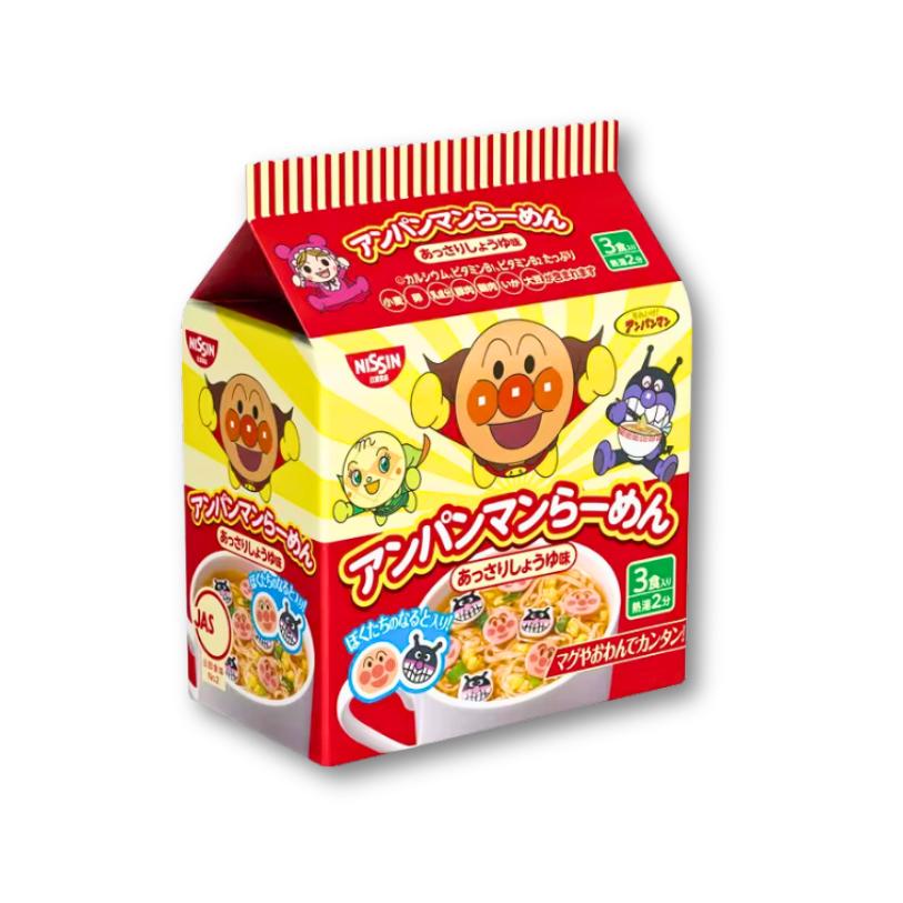 Anpanman Ramen Pack – Light Soy Sauce Flavor 3 pcs Pack
