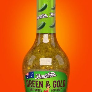 Bunsters Green and Gold Hot Sauce, 5oz.