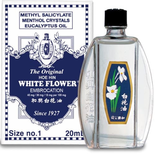 Hoe Hin – White Flower – Embrocation – Methyl Salicylate – Menthol Crystals – Eucalyptus Oil – Size No 1 – 20 ML