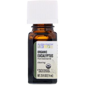 Aura Cacia – Essential Oil Organic Eucalyptus, 0.25 oz – Pack of 1