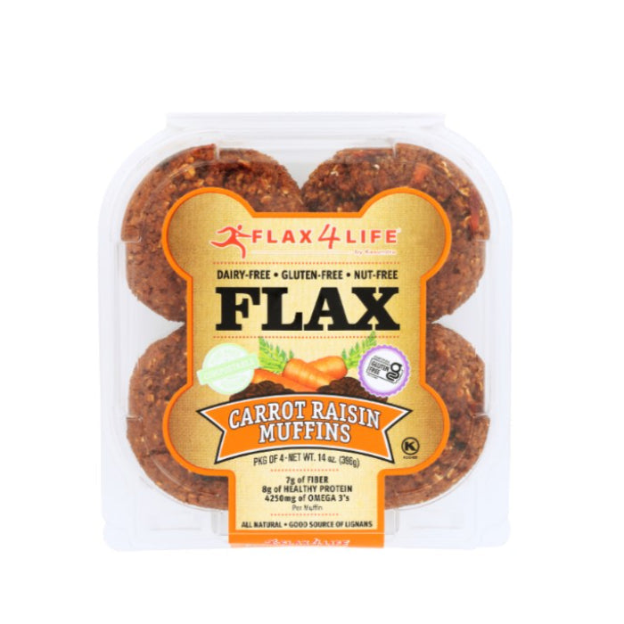 Flax4Life – Muffin Fz Carrot&Raisin, 14 Oz | Pack Of 6