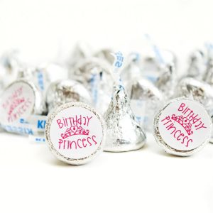 Birthday Princess Hershey’s Kisses Stickers – 216 Count