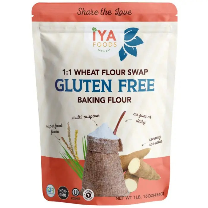 IYA FOODS LLC – BAKING MIX GLUTEN FREE 1 LB – Pack of 6