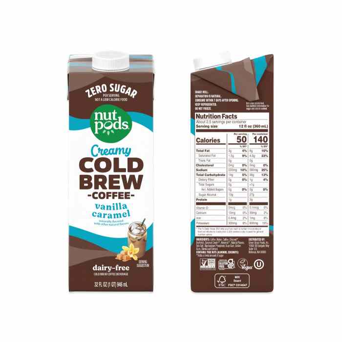 Nutpods – Creamy Cold Brew Coffee Zero Sugar Vanilla Caramel, 32oz
