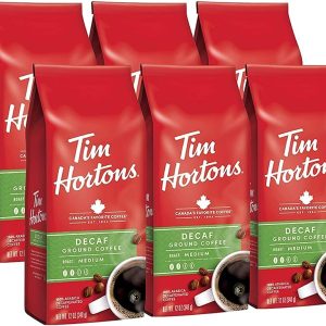 Tim Hortons – Ground Decaf 100% Arabica Coffee, 12 oz | Pack of 6