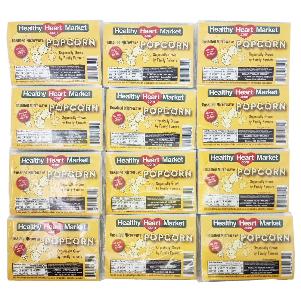 12 Pack – Healthy Heart Market No Salt Microwave Popcorn