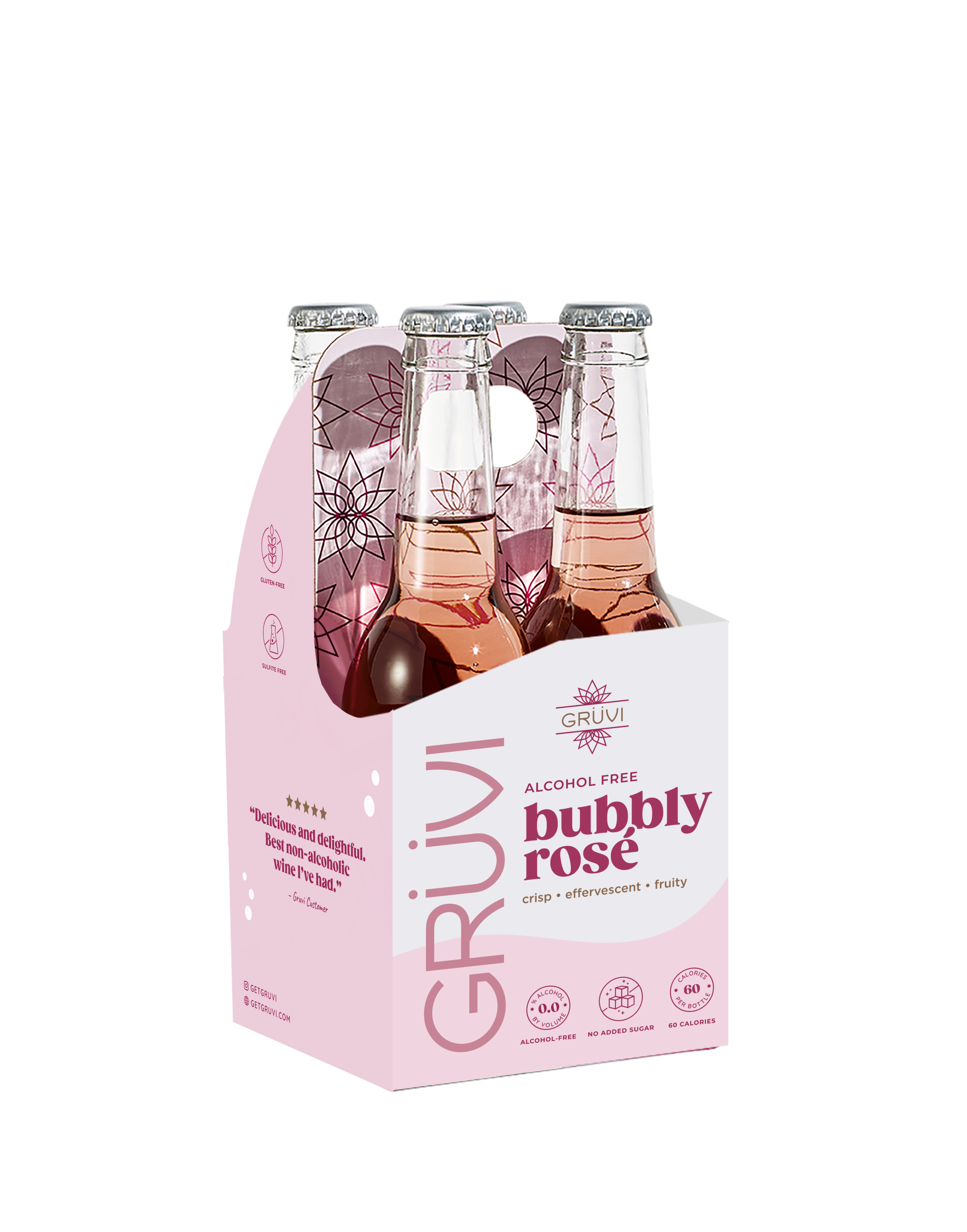 Gruvi Non-Alcoholic Bubbly Rosé – Refreshing Sparkling Rosé, 0.0% ABV