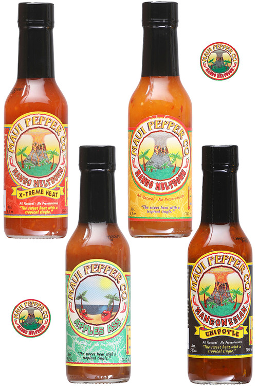Maui Pepper Mango’s Hot Sauces 4 Pack, 4/5oz.