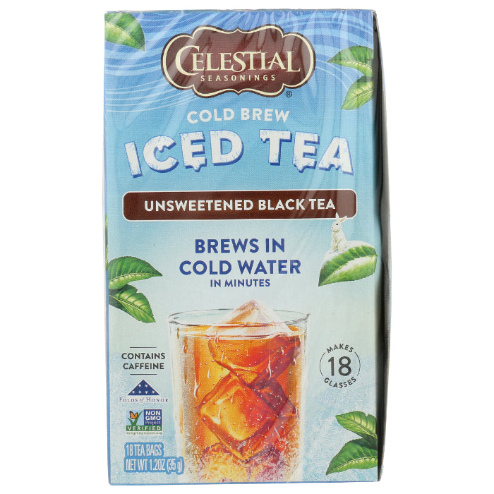 Celestial Seasonings – Cold Brew Tea Unsweetened, 18 Bags | Pack of 6