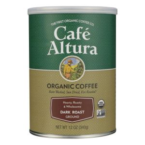 Cafe Altura – Organic Coffee Ground Dark Roast, 12 Oz | Pack of 6