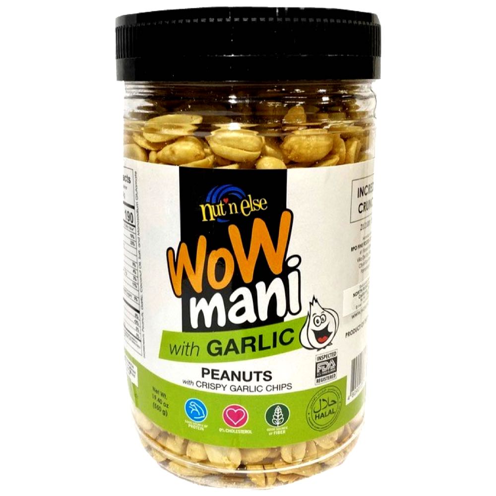 Nut n Else – WoW Mani with Garlic – Peanuts with Crispy Garlic Chips – Incredibly Crunchy! – 550 G
