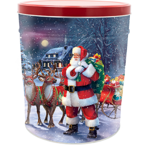 6.5 Gal Santa’s Reindeer Popcorn Tin