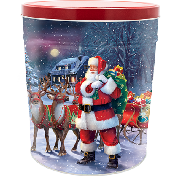 6.5 Gal Santa’s Reindeer Popcorn Tin