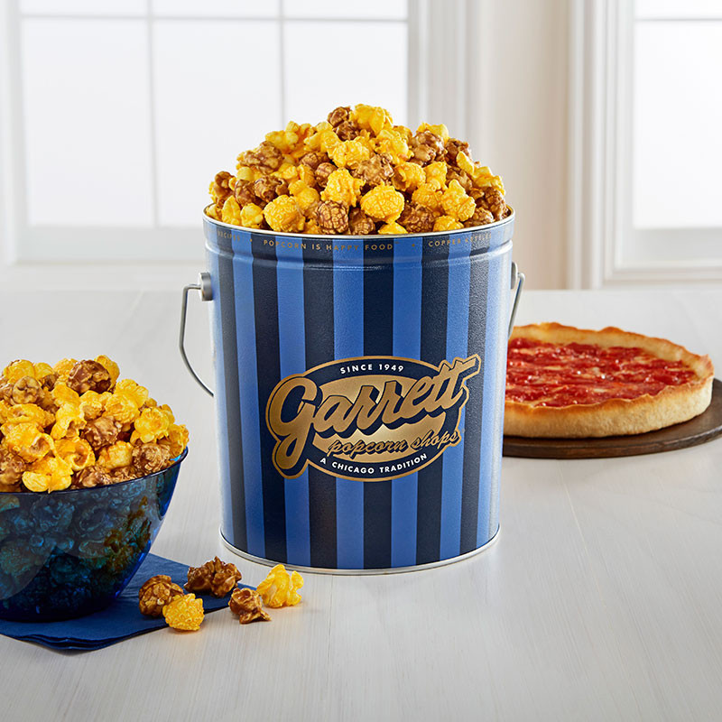 Garrett Popcorn Classic Tin & 2 Pizzas