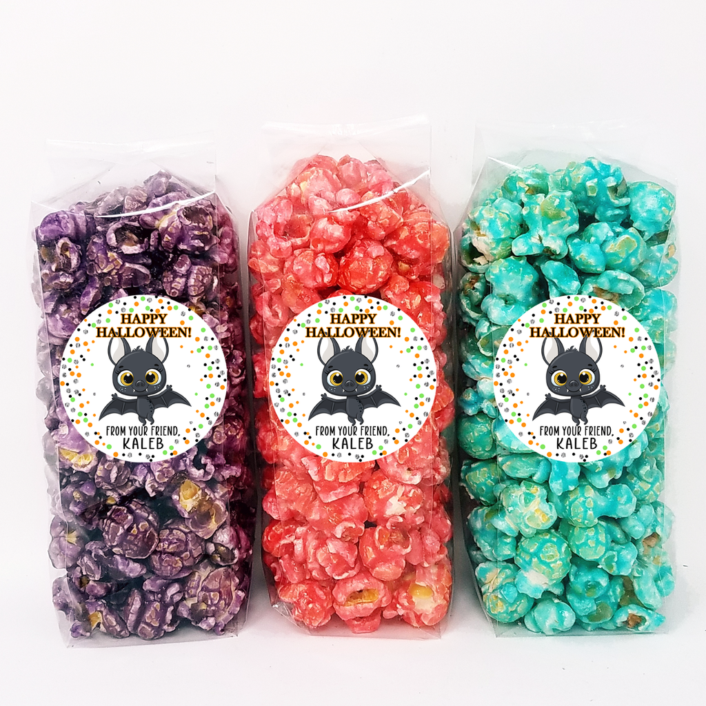 Halloween Popcorn Bags – Bat with Polka dot border