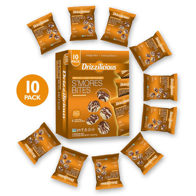 Drizzilicious Mini Rice Cakes S’mores Bites Rice Crisps, 0.74 oz (Pack of 10)